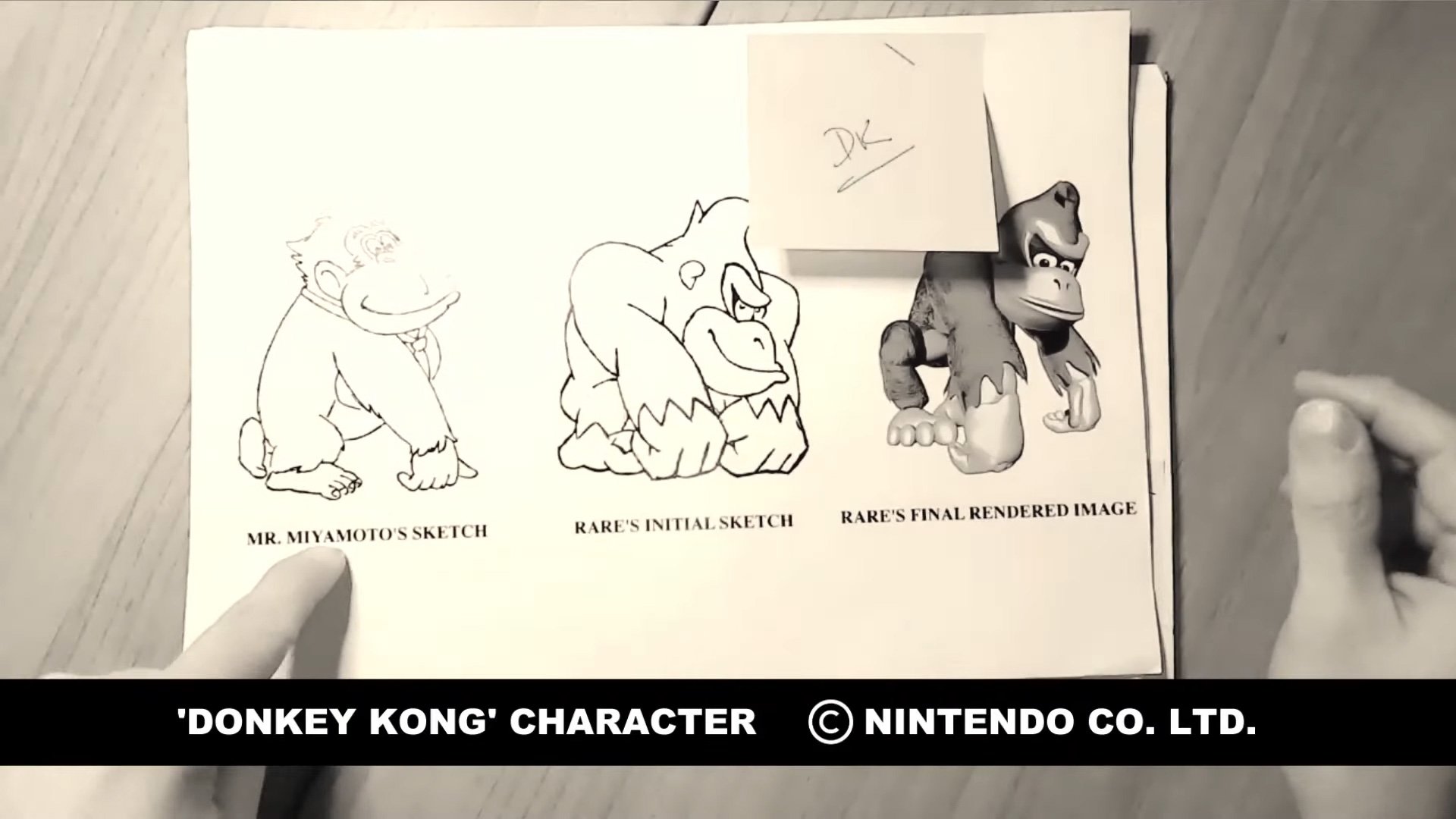 Donkey Kong artist Kevin Baylis pulled old character sketches for show and tell